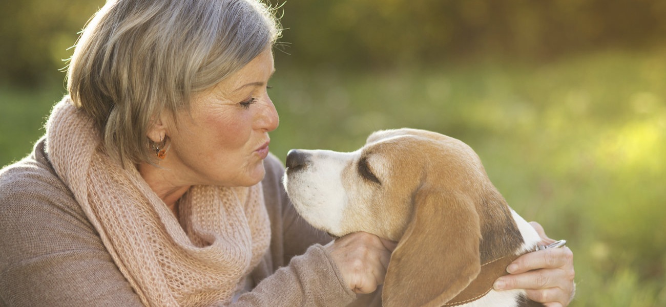 Homepage rotator with senior woman and dog